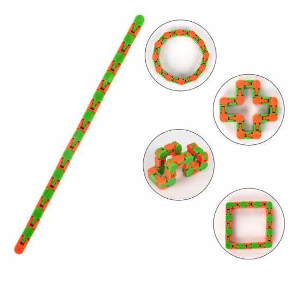 Fidget Toys - Fidget Leksak - Böjd Räls grön/orange