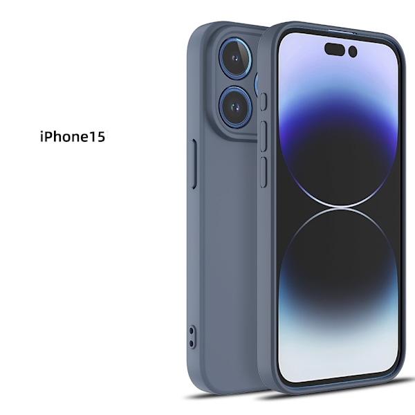 iPhone 15 Skal - Mikrofiber Silikon grå