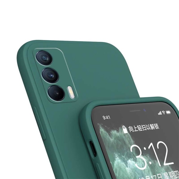 Realme GT - Silikonikuori Mikrokuitu Dark green