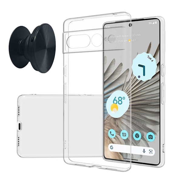 Google Pixel 7 Pro -kotelo ja sormenpidike - Suojaa ja mukavuutta - Musta
