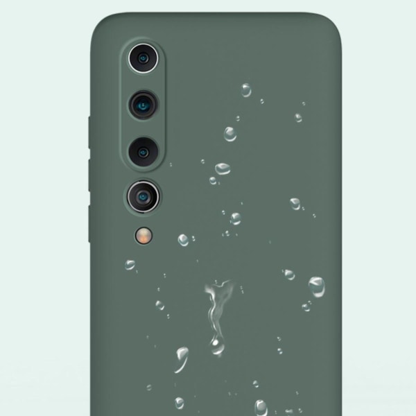 Xiaomi Mi 10 - Silikon Skal Mikrofiber Mörkgrön