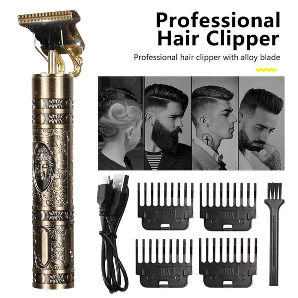 Professionel hår- og skægtrimmer - Buddha 8 dele