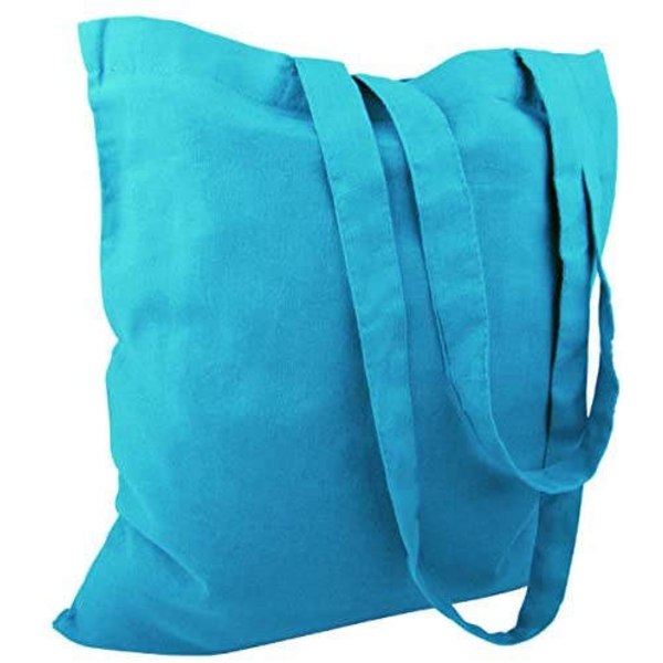 Bomullspåse Två Långa Handtag - Ljusblå 3 st LightBlue 3-pack