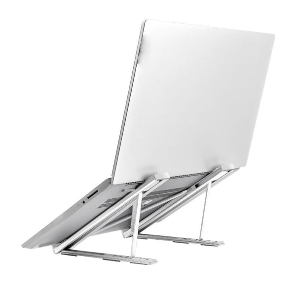 Laptopstativ i aluminium - syv justeringshøjder - grå