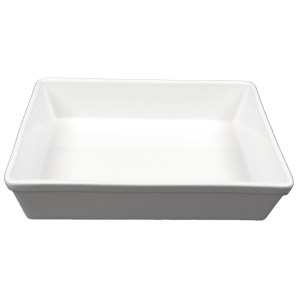 Porcelænsform rektangulær - stor - 2 pakker Vit
