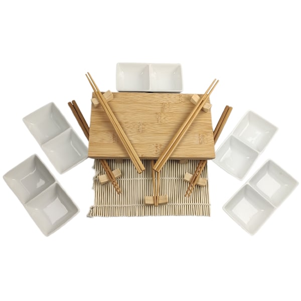 Sushi Serving Kit - Suurempi Easy Five Guests + Kaksiosainen neliö Vit