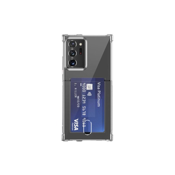 Samsung Galaxy S21 Ultra - gennemsigtigt etui med kortlomme Transparent