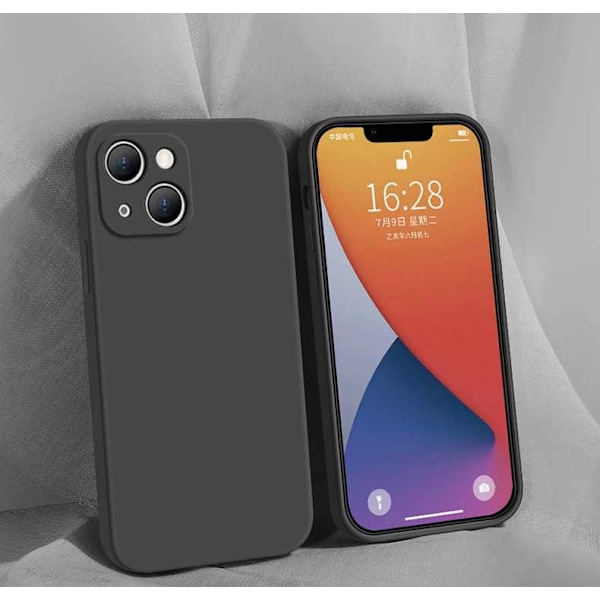 iPhone 14 Case - Microfiber Silicon Svart
