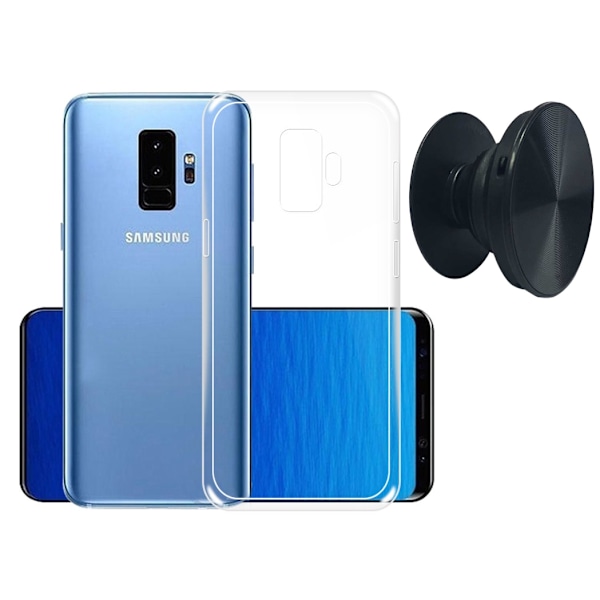 Samsung Galaxy S9 Shell & Finger Holder - Suojaa ja mukavuutta - Musta