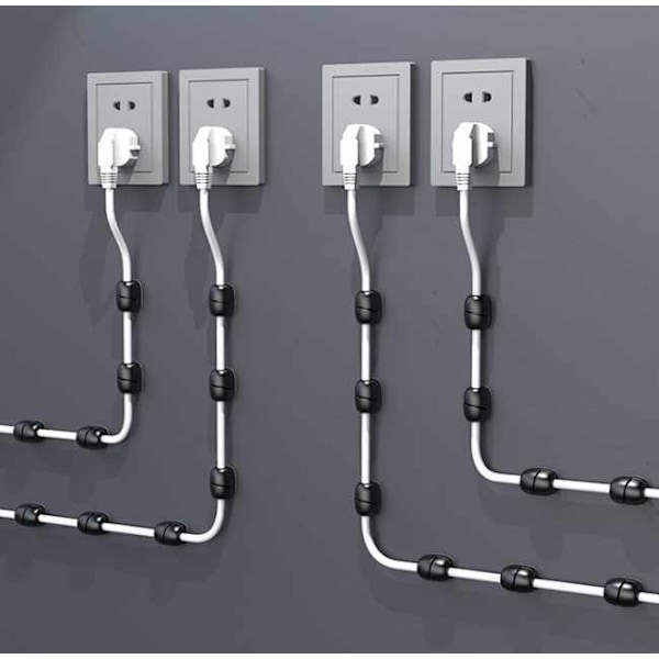 4-Pack - Kaapelipidike Itseliimautuva siksak-pääte Black