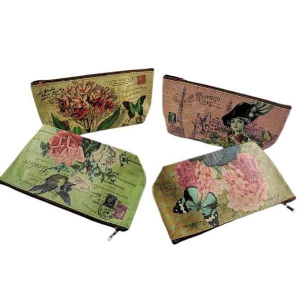 Make-up case with zipper Multiple motives blomma