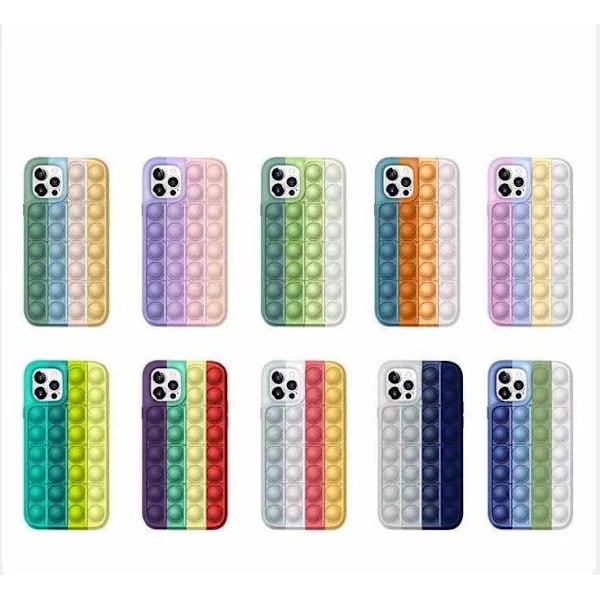 iPhone 12 / iPhone 12 Pro-skal - Pop it Fidget Multicolor mörkblå