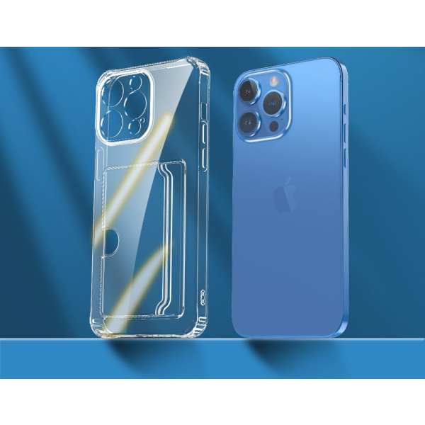 iPhone XR Transparent Skal med Sid-Korthållare - Hållbart och Lätt