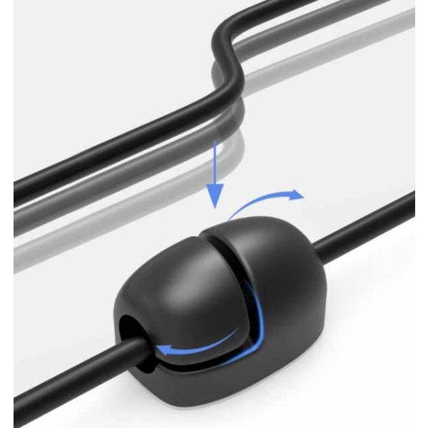 4-pak - Selvklæbende zigzag-kabelholder Black