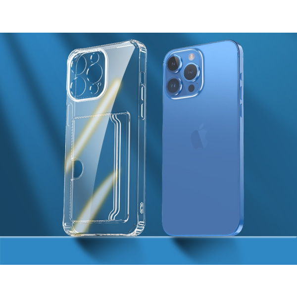 iPhone 15 Pro Max Transparent Skal med Sid-Korthållare - Hållbar