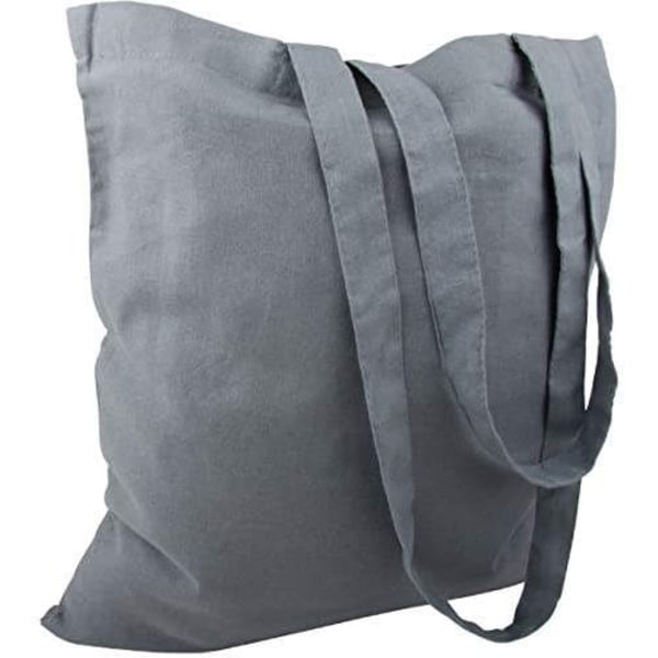 Cotton Bag Two Long Handles - Grey 3 pcs 3-pack