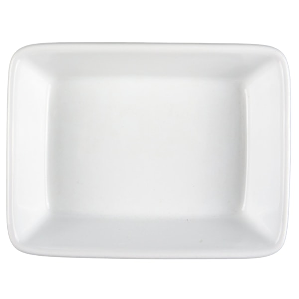 Porcelænsform - rektangulær - mønstret kant - 6 pakker Vit