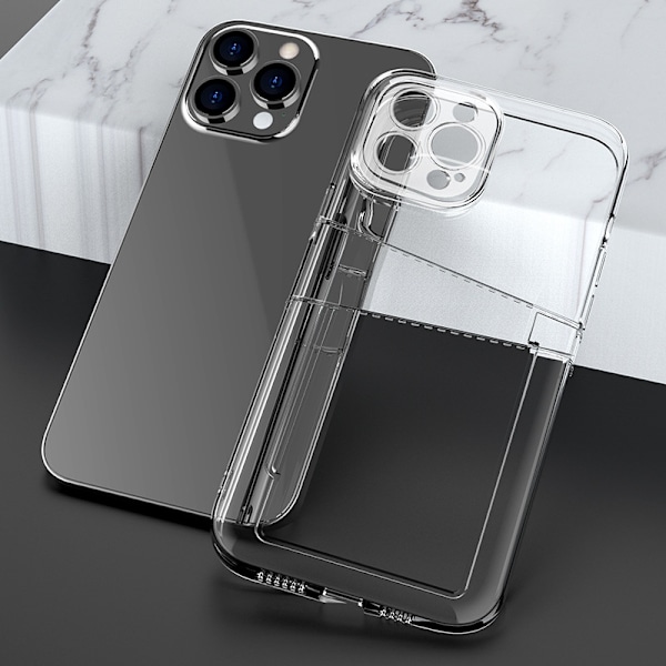 iPhone 12 Pro - Läpinäkyvä kuori Kaksoiskorttipaikka