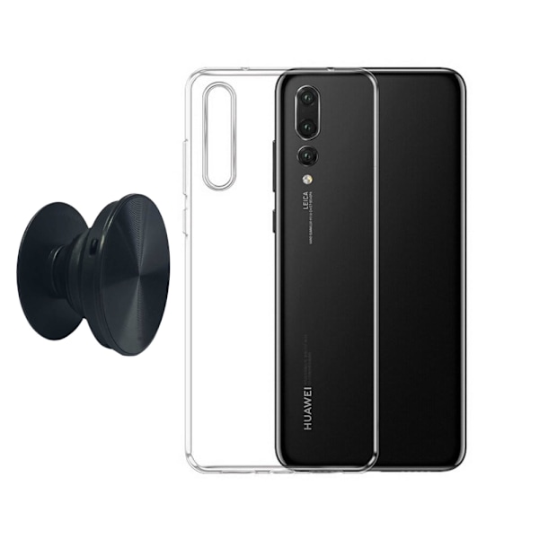 Huawei P20 suojakotelo & sormenpidike - suojaa ja mukavuutta - musta