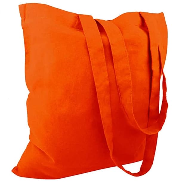 Cotton Bag Two Long Handles - Orange 3 pcs Orange 3-pack