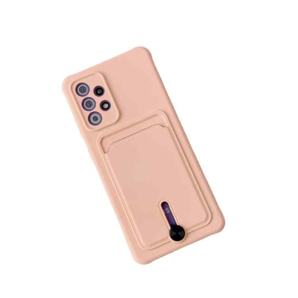 Samsung Galaxy A52 / Samsung Galaxy A52s 5G suojakuori - mikrokuituinen silikoni, jossa on kortinpidike Rosa