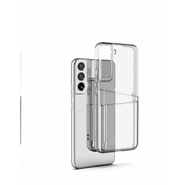 Samsung Galaxy S22 Plus - Transparent Skal Dubbel Kortfack + Hel