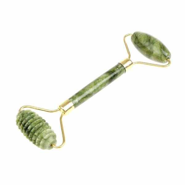 Gua Sha Scraper + Jade Roller Large Taggig - vihreä