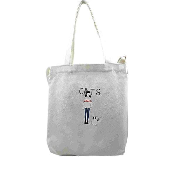Canvas Bag Shoulder Strap - Cat Grey