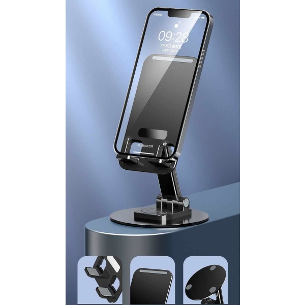 Koe vapaus 360° matkapuhelimen pidikkeellä - säädettävä ja tyyli Black