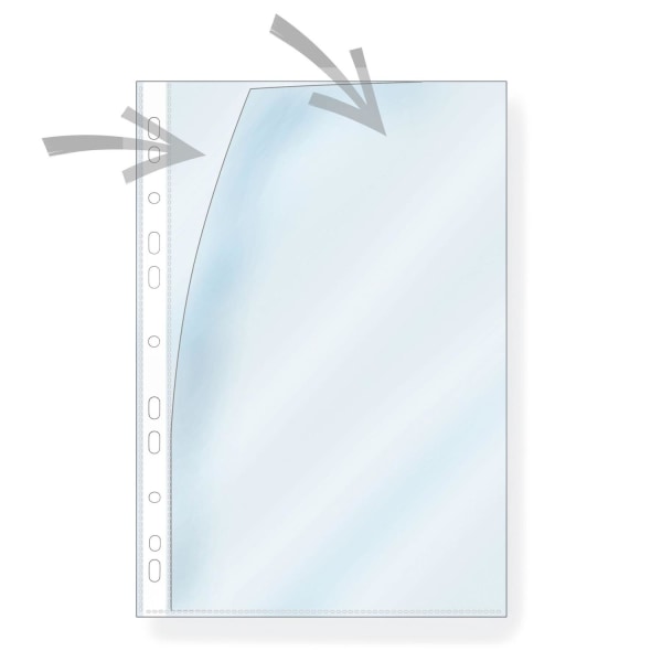 Enkel Plastficka Tre Fack - A4-format 12-pack Transparent