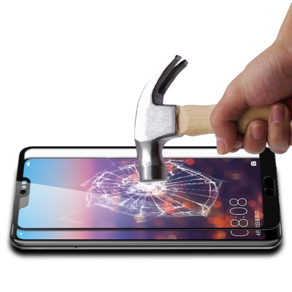 Huawei P20 - Gennemsigtig skal + fuldt hærdet beskyttelsesglas m