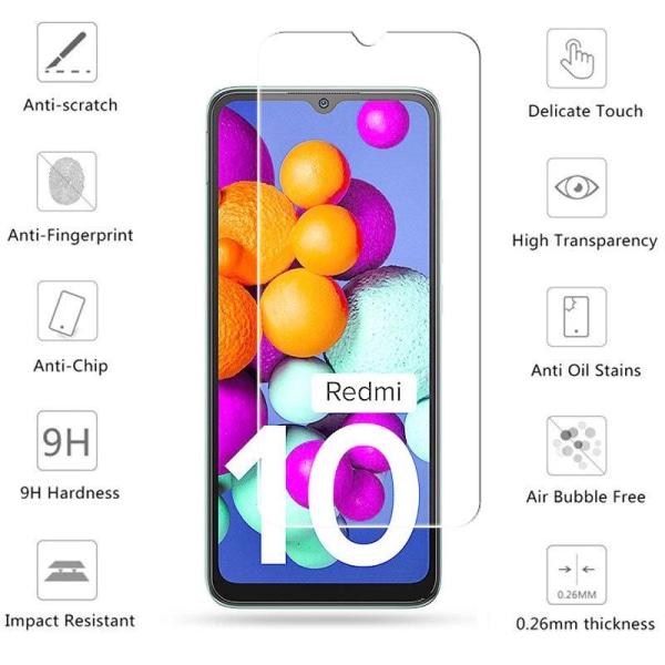 Xiaomi Redmi 10C - Hærdet beskyttelsesglas Transparent