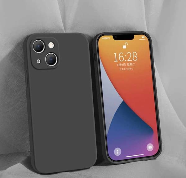 Kotelo iPhone 14 Plus - mikrokuituinen silikoni Svart