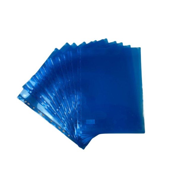 A4 Plastficka - Hål 12-pack Blå
