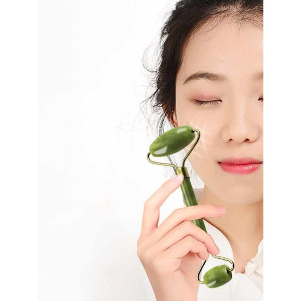 Gua Sha kaavin + Jade Roller - vihreä