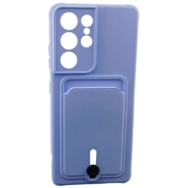 Samsung Galaxy S21 Ultra Case - Microfiber Silicone with Card Holder Black
