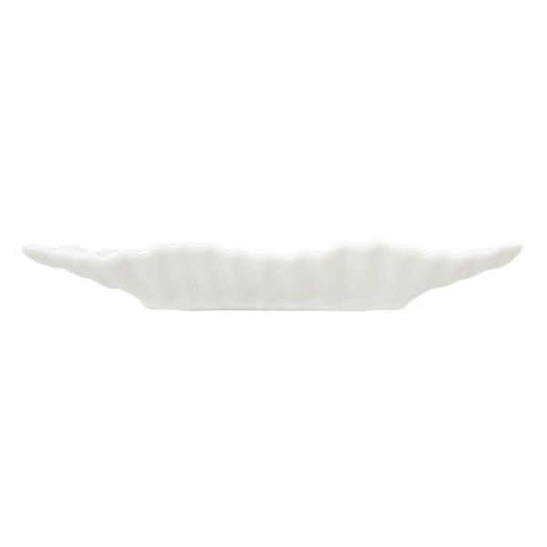 Rektangulært porcelænsfad - bølger - 4-pakning Vit