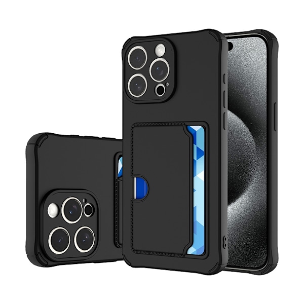 iPhone 15 Pro kotelo musta, jossa on sivukorttipidike