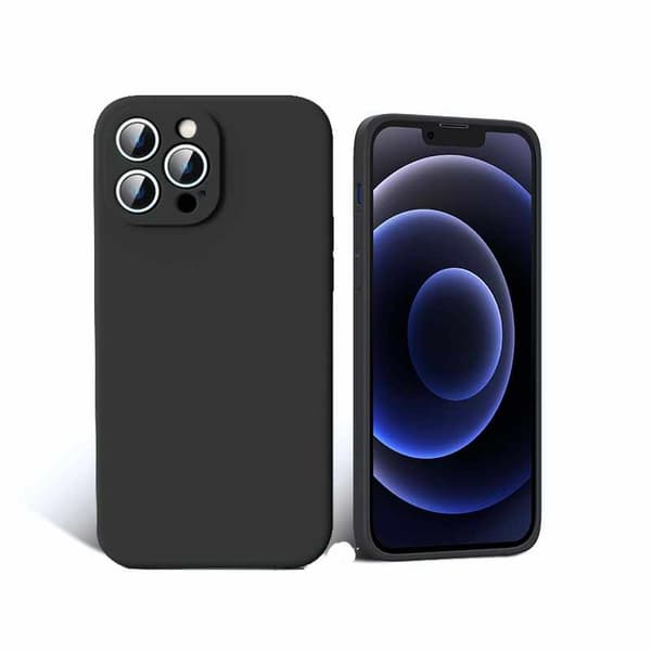 iPhone 14 Pro Case - Microfiber Silicone Svart