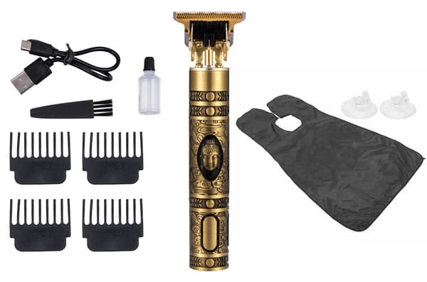 Hår- og skægtrimmer Deluxe-sæt + gratis barberforklæde - Buddha