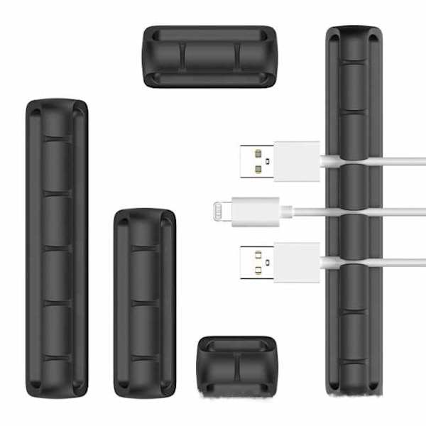 5-pak - kabelholder - multisæt til problemfri kabelstyring! Pink