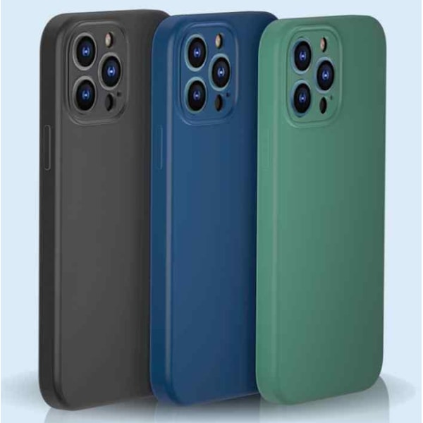 iPhone 13 Pro Skal - Mikrofiber Silikon Mörkblå