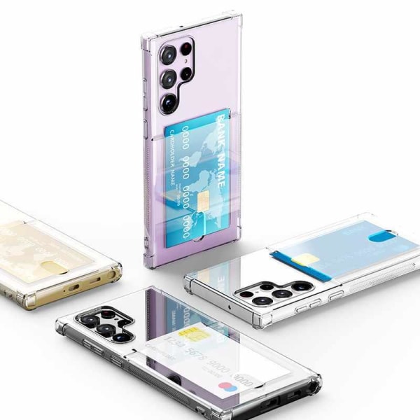 Samsung Galaxy S22 Ultra - gennemsigtigt etui med kortlomme