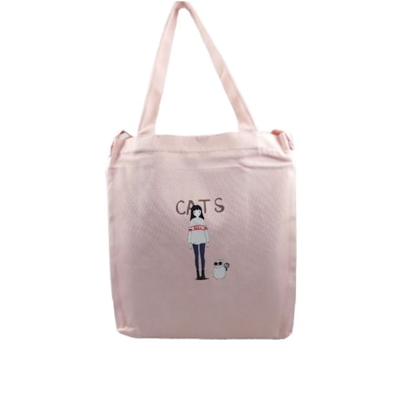 Canvas Bag Shoulder Strap - Cat Grå