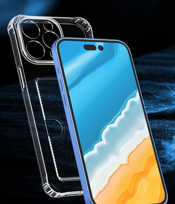 iPhone 12 Transparent Skal med Sid-Korthållare - Hållbart och Lätt