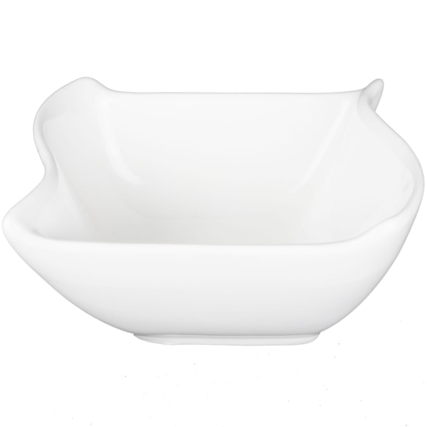 Mini porcelænsskål - bølget kant - 12-pakning Vit