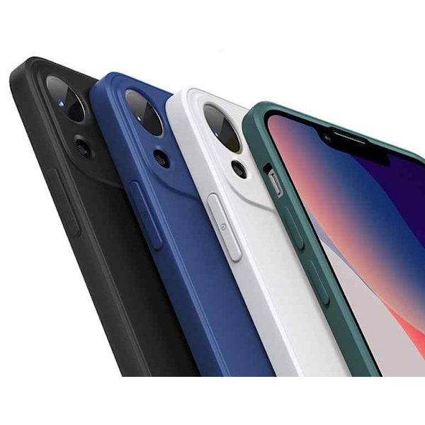 iPhone 13 - Mikrokuituinen silikonikuori LightGreen Ljusgrön