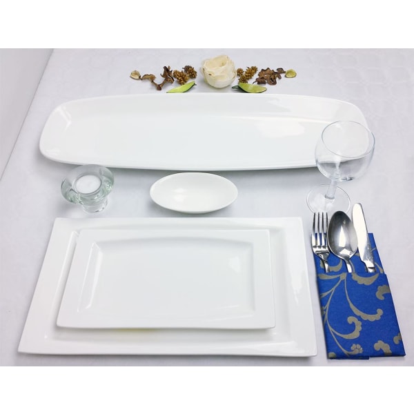 Spisestel i porcelæn - Tallerkener, skåle og aflange tallerkener Vit