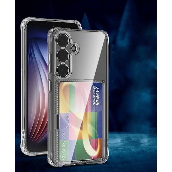 Samsung Galaxy S21 Plus Transparent Skal med Sid-Korthållare - Hållbart och Lätt