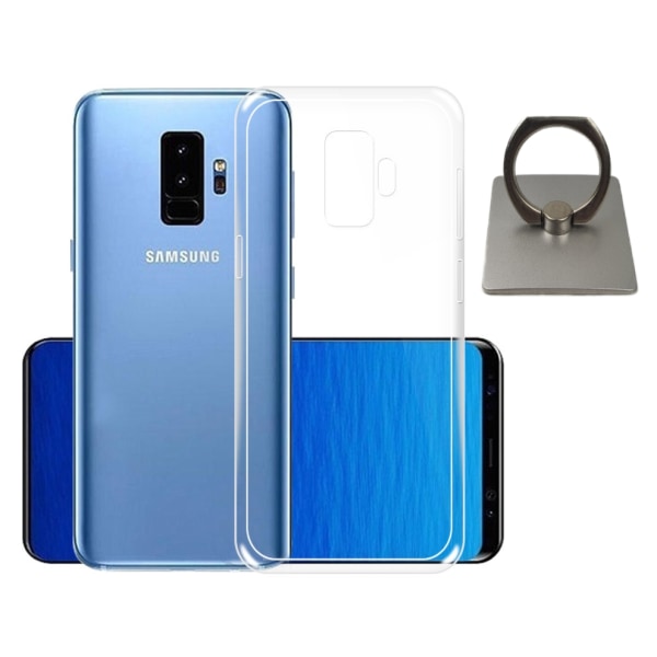 Samsung Galaxy S9+ etui og firkantet fingerholder - beskyttelse